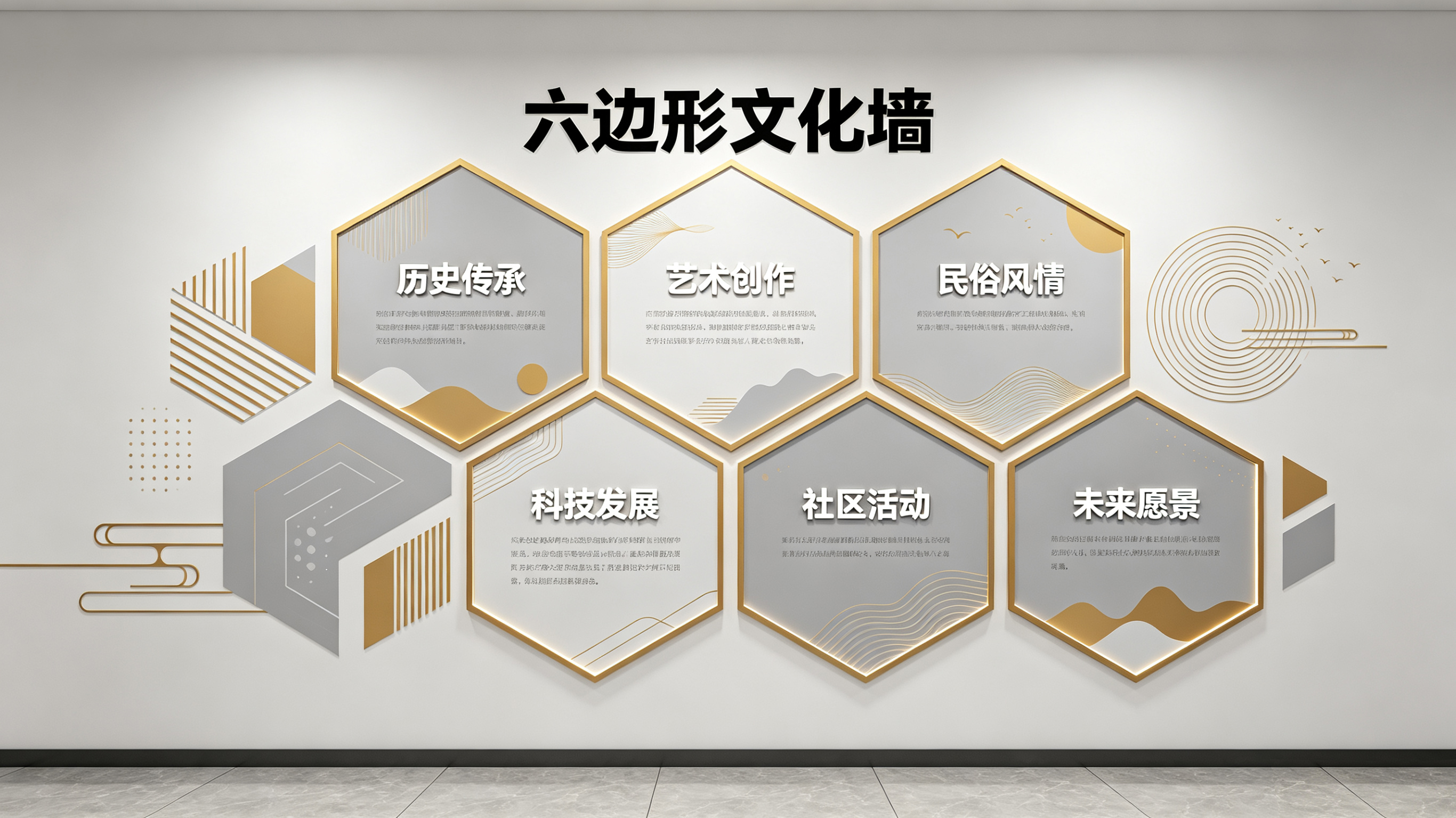 宁陕企业文化墙 | 六边形信息美学